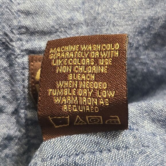 Lincoln Outfitters Men's Chambray Denim Short Sleeve Pearl Snap Shirt XLT - Picture 7 of 7